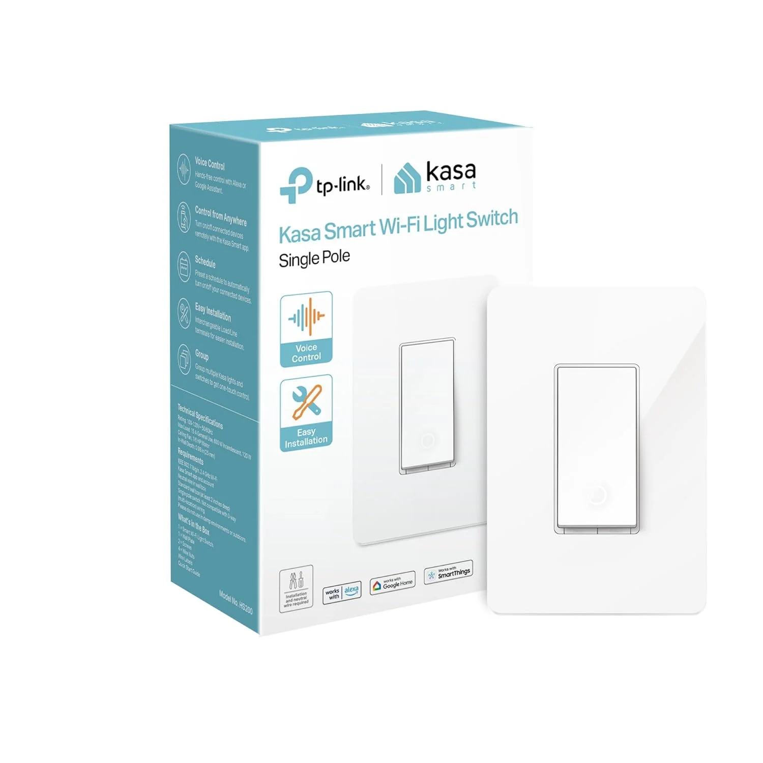 Kasa Smart Light Switch HS200, Single Pole